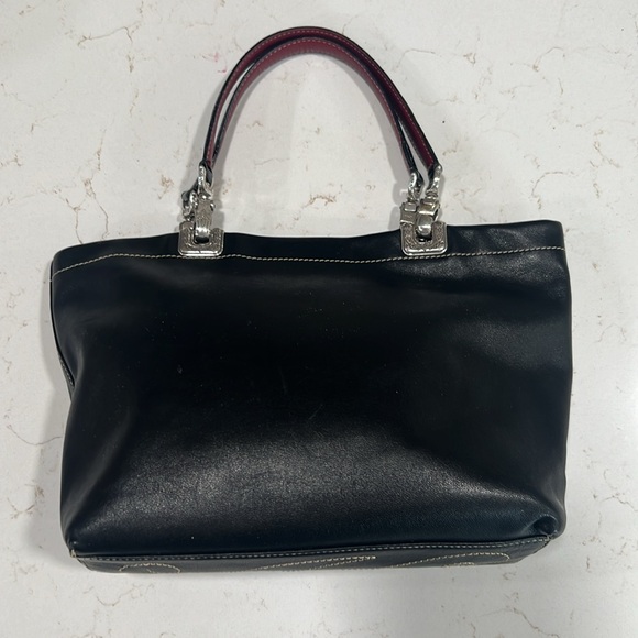 Brighton Jodi Black Leather Embroidered Heart Toile Liner Silver Filagree Bag - Picture 2 of 8